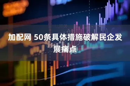 加配网 50条具体措施破解民企发展痛点